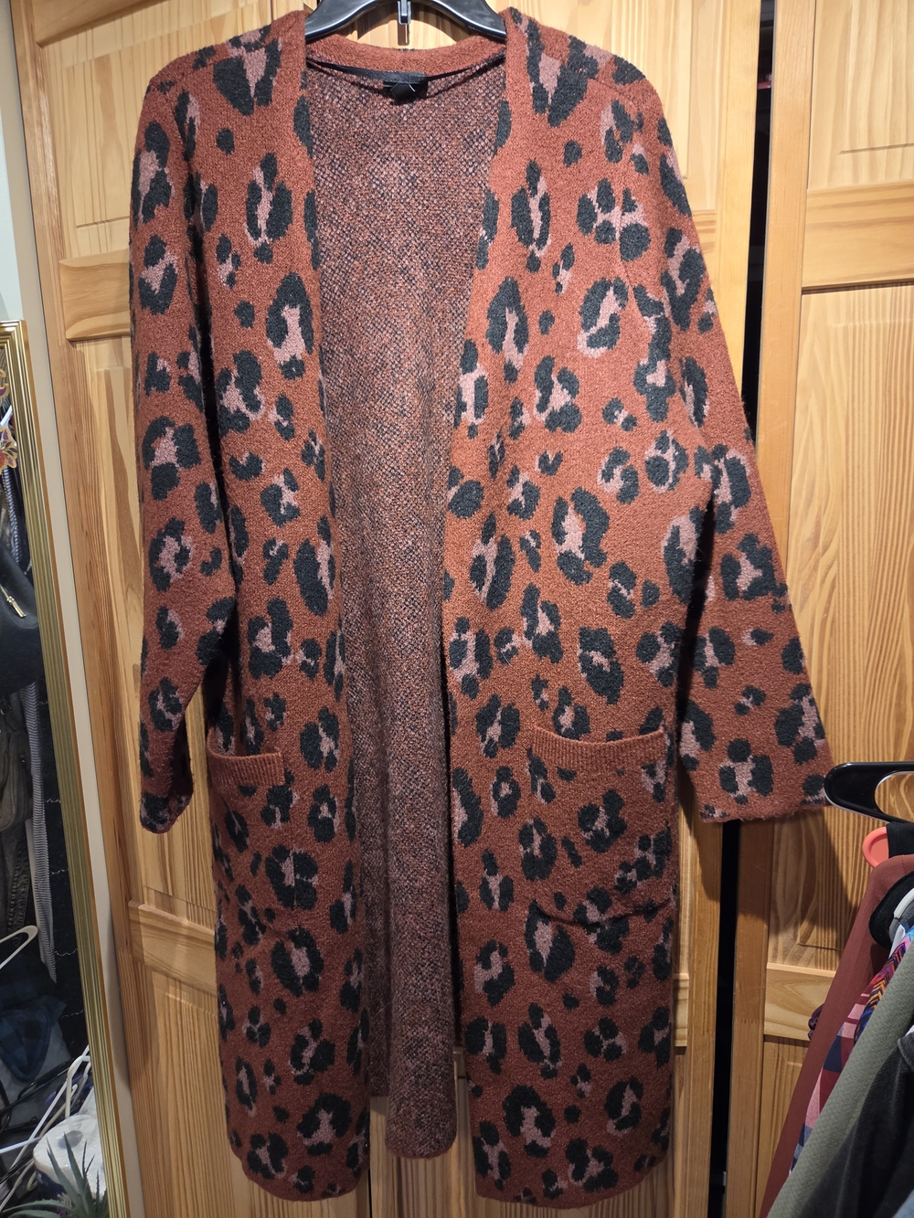 torrid Rust Leopard Print Teddy Open-Front Jacket